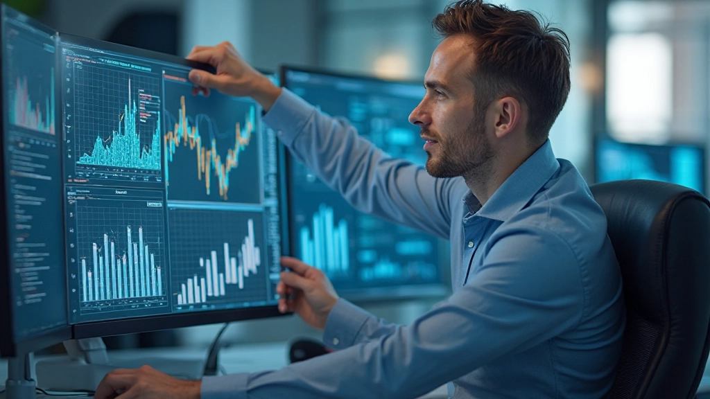 Профессионал настраивает параметры визуализации в программном обеспечении для аналитики